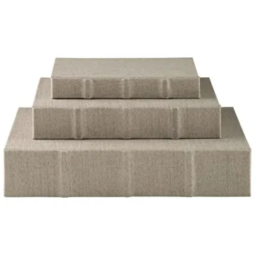 Stylish 3 Piece Faux Book Keepsake Storage Box Set