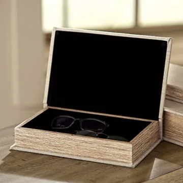 Stylish 3 Piece Faux Book Keepsake Storage Box Set