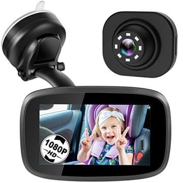 Shybaby 1080P Baby Car Mirror & Camera Monitor - 4.3" HD, Night Vision