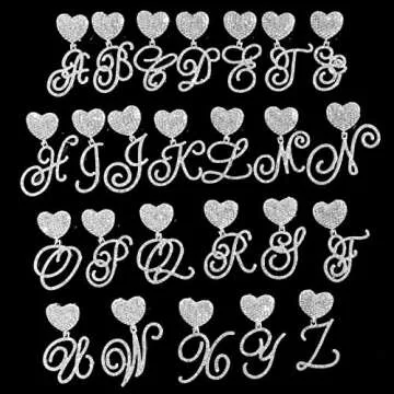 PTJDSMF Cursive Silver Initial Pendant Necklaces Alphabet Pendant Miami Cuban Link Chain Necklace for women Hip Hop Iced Out Letter Chain with Pendant Jewelry … (Cuban Link Chain A)