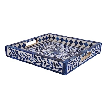 Exquisite Handcrafted Alhambra Medio Tray in Elegant Azul - Stylish Home Decor
