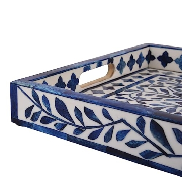Handcrafted Alhambra Medio Tray Elegant Azul Home Decor