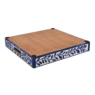 Handcrafted Alhambra Medio Tray Elegant Azul Home Decor