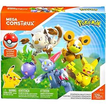 MEGA Pokemon Multipack Construction Set - 5 Buildable Figures: Teddiursa, Mankey, Sneasel, Oddish, P...