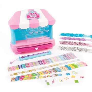 Make It Real:Shrink Magic Candy Shop Bracelet Kit - Create 20 Bracelets, Use A Hair Dryer to Shrink & Style, DIY Jewelry Kit, Girls & Kids Ages 8+