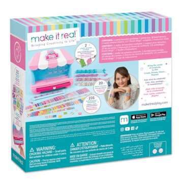 Make It Real:Shrink Magic Candy Shop Bracelet Kit - Create 20 Bracelets, Use A Hair Dryer to Shrink & Style, DIY Jewelry Kit, Girls & Kids Ages 8+