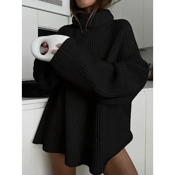LILLUSORY Turtleneck Oversized Chunky Sweater for Women
