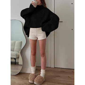 LILLUSORY Turtleneck Oversized Chunky Sweater for Women