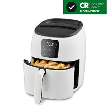 DASH Tasti-Crisp™ Electric Air Fryer Oven, 2.6 Qt., White – Compact Air Fryer for Healthier Food...