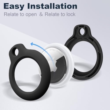 Durable MOLOSLEEVE Airtag Holder with Keychain - Black