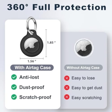 Durable MOLOSLEEVE Airtag Holder with Keychain - Black