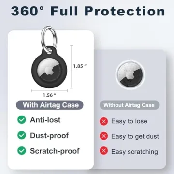 Durable MOLOSLEEVE Airtag Holder with Keychain - Black