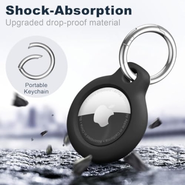 Durable MOLOSLEEVE Airtag Holder with Keychain - Black
