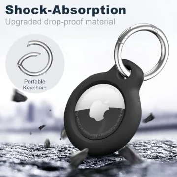 Durable MOLOSLEEVE Airtag Holder with Keychain - Black
