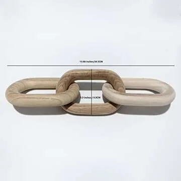 SCUBERT - 3 Link Wood Knot for Home Decoration,Wood Chain Link Decor,Decorations for Living Room, Rustic Farmhouse, Shelf,Coffee Table Decor