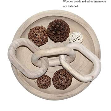 SCUBERT - 3 Link Wood Knot for Home Decoration,Wood Chain Link Decor,Decorations for Living Room, Rustic Farmhouse, Shelf,Coffee Table Decor