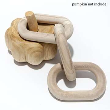 SCUBERT - 3 Link Wood Knot for Home Decoration,Wood Chain Link Decor,Decorations for Living Room, Rustic Farmhouse, Shelf,Coffee Table Decor