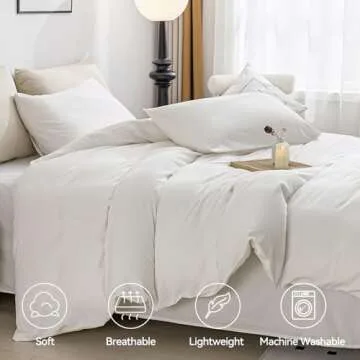 JELLYMONI Cotton Duvet Cover - Breathable Bedding Set