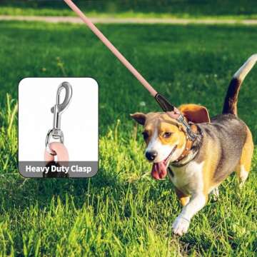 Mile High Life Dog Leash | Strong Rope Dog Leash w Premium Leather Tailor Handle | 4 Feet Dog Leash ...