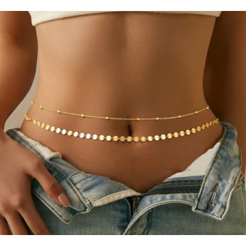 14K Gold Plated Waist Chain for Women - Adjustable