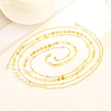 14K Gold Plated Waist Chain for Women - Adjustable