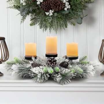 Elegant Christmas Table Centerpiece with Candles
