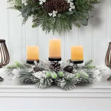 Elegant Christmas Table Centerpiece with Candles