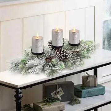 Elegant Christmas Table Centerpiece with Candles