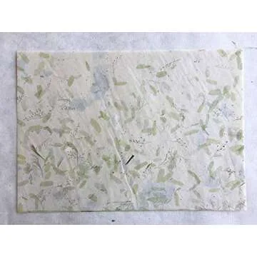 8.5x12 Inches Mulberry Paper Sheet Design Craft Hand Made Art Tissue Japan Origami Washi Wholesale Bulk Sale Unryu Suppliers Thailand Products Card Making Paper with Dried leaves 50 Sheets