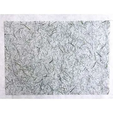 8.5x12 Inches Mulberry Paper Sheet Design Craft Hand Made Art Tissue Japan Origami Washi Wholesale Bulk Sale Unryu Suppliers Thailand Products Card Making Paper with Dried leaves 50 Sheets