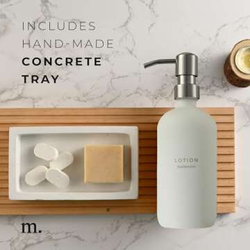 MaisoNovo Soap Dispenser 3-Piece Set | 16.9oz White Bottles with Silver Stainless Steel Pumps