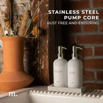 MaisoNovo Soap Dispenser Set with Silver Pumps - 3-Piece