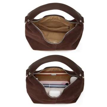 Suede Crescent Bag Women 2025 Retro Suede Slouchy Bag Fall Work Handbag Shoulder Bag Slouchy Tote Underarm Purse