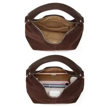 Suede Crescent Bag Women 2025 Retro Suede Slouchy Bag Fall Work Handbag Shoulder Bag Slouchy Tote Underarm Purse