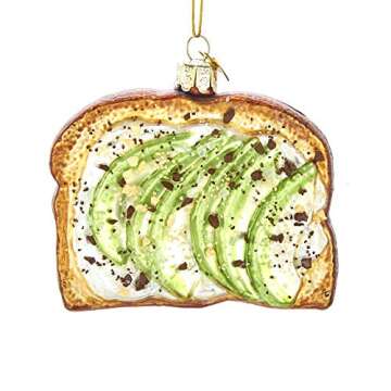 Charming Avocado Toast Glass Ornament for Christmas
