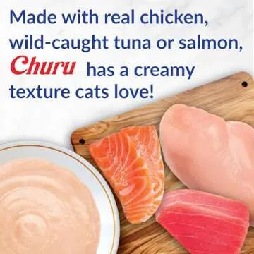 INABA Churu Cat Treats, Lickable, Squeezable Creamy Purée Cat Treat with Green Tea Extract & Taurine, 0.5 Ounces Each Tube, 20 Tubes, Tuna Variety Box