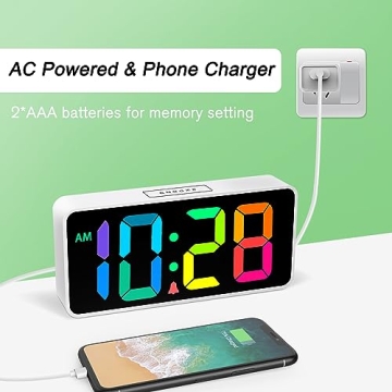 Welgo 7.5" Dimmable Digital Alarm Clock for All Ages
