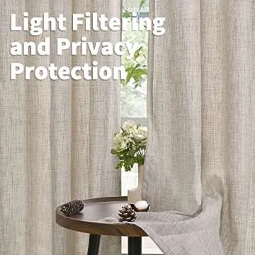 Stylish YoungsTex Natural 72 Inch Linen Curtains for Home