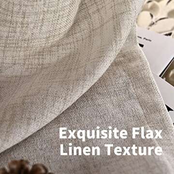 Stylish YoungsTex Natural 72 Inch Linen Curtains for Home