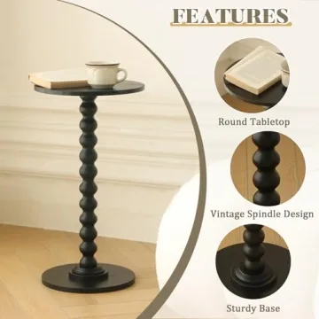 Fultyle Round Side Table for Small Spaces and Modern Homes