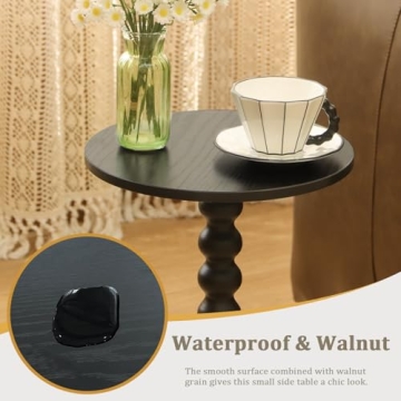 Fultyle Round Side Table for Small Spaces and Modern Homes