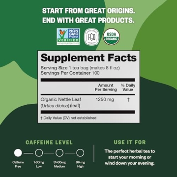 FGO Organic Nettle Leaf Tea, Eco-Friendly & Caffeine-Free