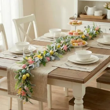 6ft Easter Garland with Colorful Spring Decor for Homes