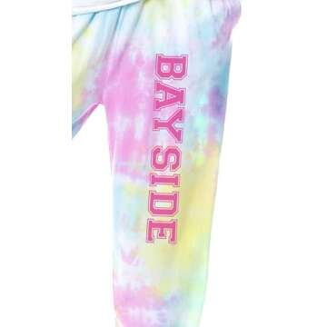 INTIMO Saved By The Bell Womens' Character Bayside TV Show Sleep Pajama Set (Large) Multicolored