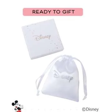 Disney Mickey Mouse Endless Hoop Earrings for Women Official License, Silver Flash-Plated Cubic Zirconia Mickey Earrings
