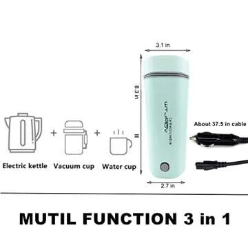 WTJMOV 12V Car Electric Kettle for Easy Beverages