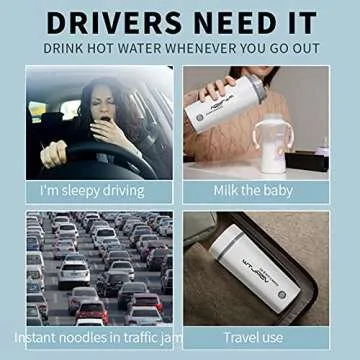 WTJMOV 12V Car Electric Kettle for Easy Beverages
