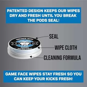 Game Face Sneaker Cleaner Wipes - Portable Shoe Care
