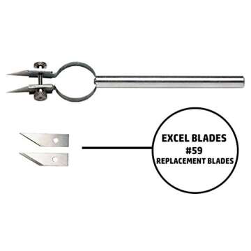 Excel Blades 30608 Dual Strip Cutter, Dual Twin Blade Knife Parallel Number 59 Blades, Adjustable Width Strip Cutter, Cutting Tool for Paper, Clay etc