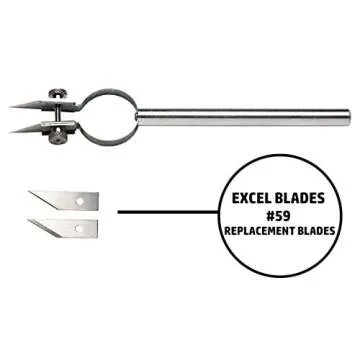 Excel Blades 30608 Dual Strip Cutter, Dual Twin Blade Knife Parallel Number 59 Blades, Adjustable Width Strip Cutter, Cutting Tool for Paper, Clay etc